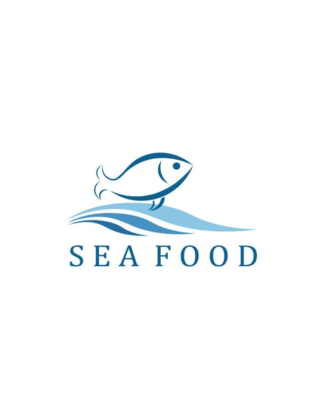 Beyaz arka planda balık logosu — Stok Vektör