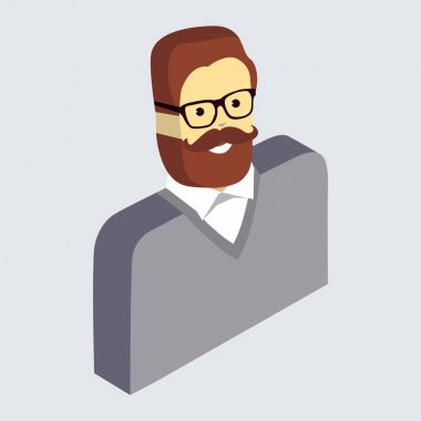 İzometrik simgesi bir kişinin. Bir adam portresi. Web için uygundur. Vektör görüntü.