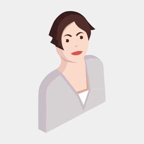 Icono Isométrico Retrato Una Mujer Traje Negocios Apto Para Web — Vector de stock