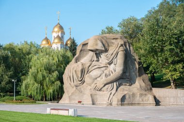Volgograd, Rusya - 28 Ağustos 2017: Alan yas Mamayev Kurgan üzerinde.