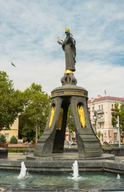 Krasnodar, Rusya - 30 Ağustos 2017: Kutsal büyük şehit Catherine yakın çekim Anıtı. Krasnodar hamim yönünden şehrin Tarih Anıtı.