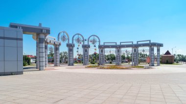 Ishim, Rusya - 16 Temmuz 2018: Festival Parkı Giriş Grubu.