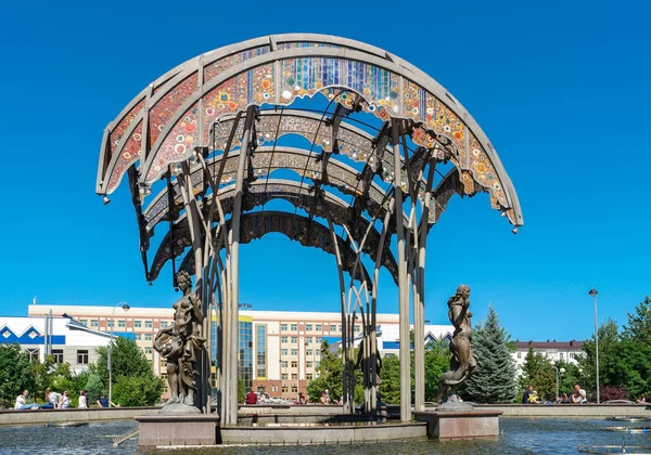 Tyumen Rusland Juli 2018 Fontein Four Seasons Tsvetnoy Boulevard — Stockfoto