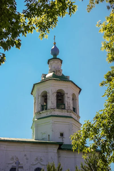 Pohled Zvonici Katedrály Epiphany Ishim Rusko — Stock fotografie