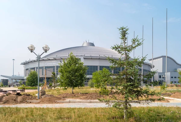 Krasnoyarsk Russia July 2018 View Arena Sever Multifunctional Complex Construction — Stock Photo, Image