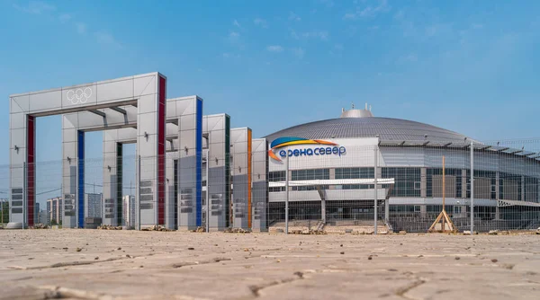 Krasnojarsk Rusland Juli 2018 Bouw Van Het Arena Sever Multifunctioneel — Stockfoto