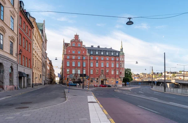 彼得森大厦座落在斯德哥尔摩的历史中心 位于古城甘姆拉斯坦 这座大楼建于1659年 — 图库照片