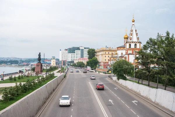 Irkutsk Russland Juli 2018 Blick Auf Den Unteren Kai Mit — Stockfoto