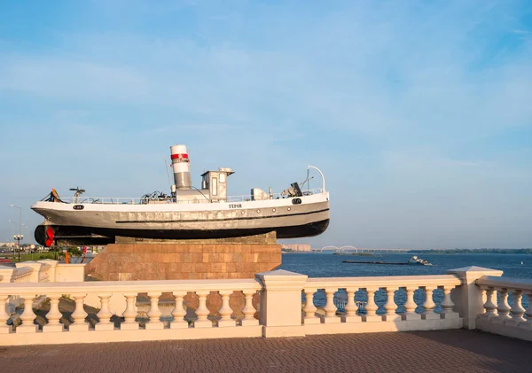 Nizjni Novgorod Rusland Augustus 2017 Monumentenboot Hero Een Heldhaftig Rivierschip — Stockfoto