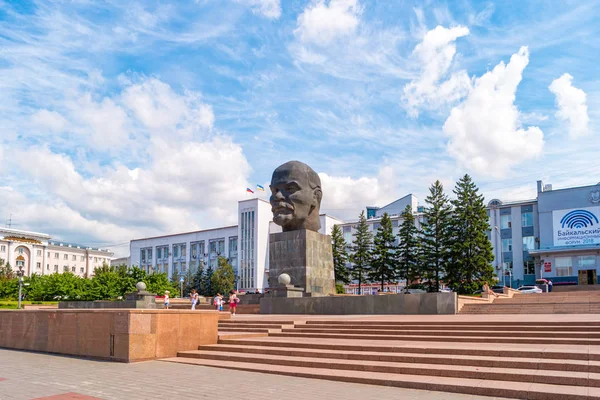 Ulan Ude Russia August 2018 Monument Vladimir Lenin Located City — Stock Photo, Image
