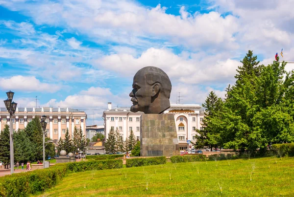 Ulan Ude Russia August 2018 View Monument Vladimir Lenin Located — Stock Photo, Image