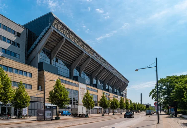 Kopenhaga Dania Czerwca 2019 Widok Stadion Parken Dzielnicy Indre Osterbro — Zdjęcie stockowe