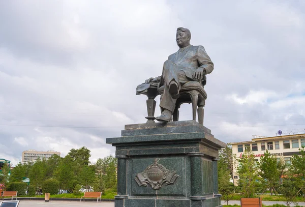 Ulaanbaatar Mongolia August 2018 Monument Yumjaagiin Tsedenbal — Stock Photo, Image