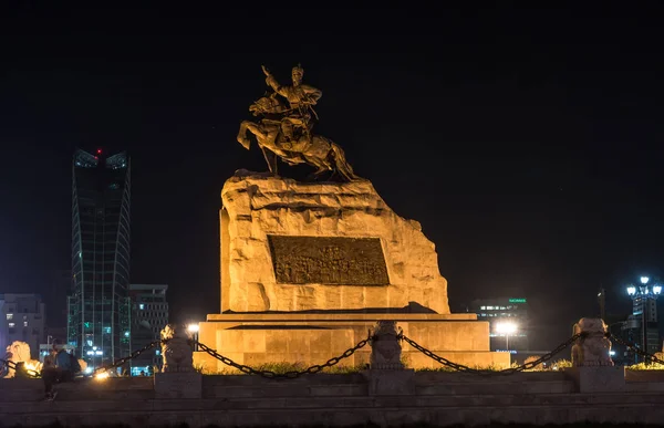 Ulaanbaatar Mongolië Augustus 2018 Genghis Khan Square Met Het Standbeeld — Stockfoto