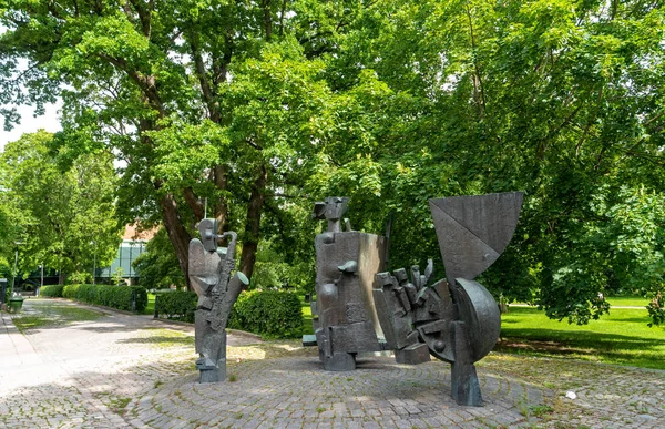 Vasteras Sweden June 2019 Sculpture Musicians Vasaparken — Stock Photo, Image