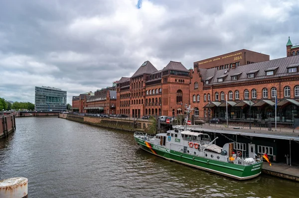 Hamburgo Alemania Junio 2019 Barco Guardacostas Cerca Del Museo Alemán — Foto de Stock