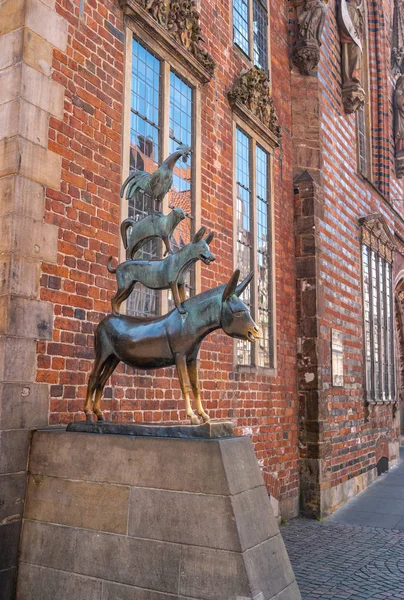 Bremen Duitsland Juni 2019 Bronzen Standbeeld Van Stadsmuzikanten Van Bremen — Stockfoto