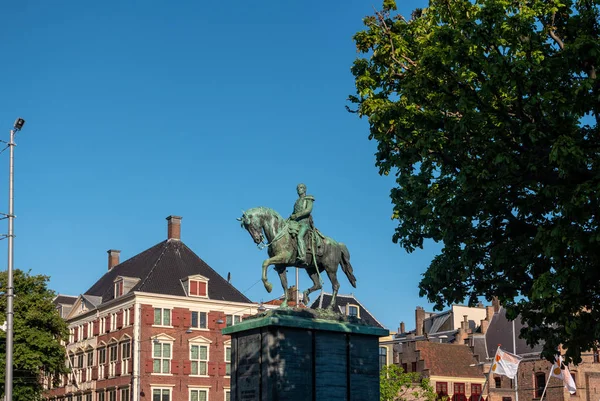 Den Haag Juli 2019 Standbeeld Koning Willem Tegen Achtergrond Van — Stockfoto