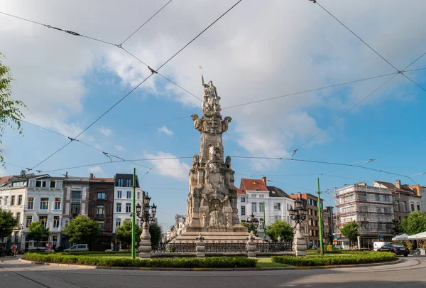Antwerpen Belgien Juli 2019 Denkmal Schelde Vrij Schelde Frei Poseidon — Stockfoto