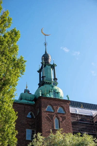 Een Van Gebouwen Van Het Stadhuis Van Stockholm Met Een — Stockfoto