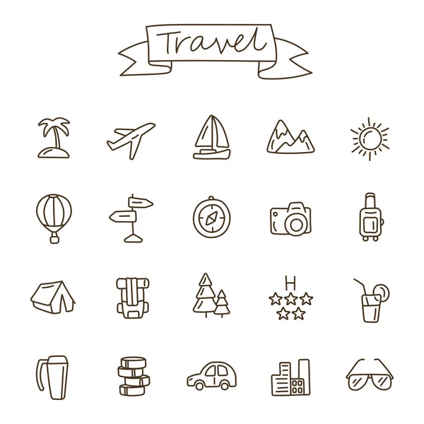 Iconos de viaje — Vector de stock