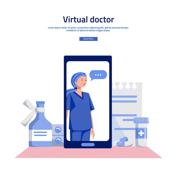 Virtual _ Doctor — стоковый вектор