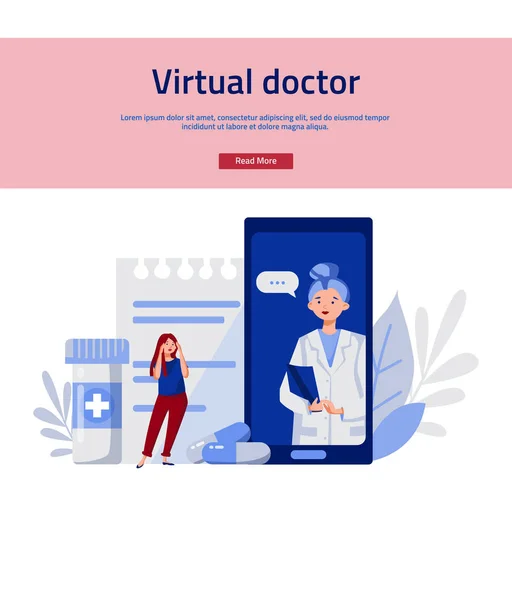 Virtual _ Doctor — Vector de stock