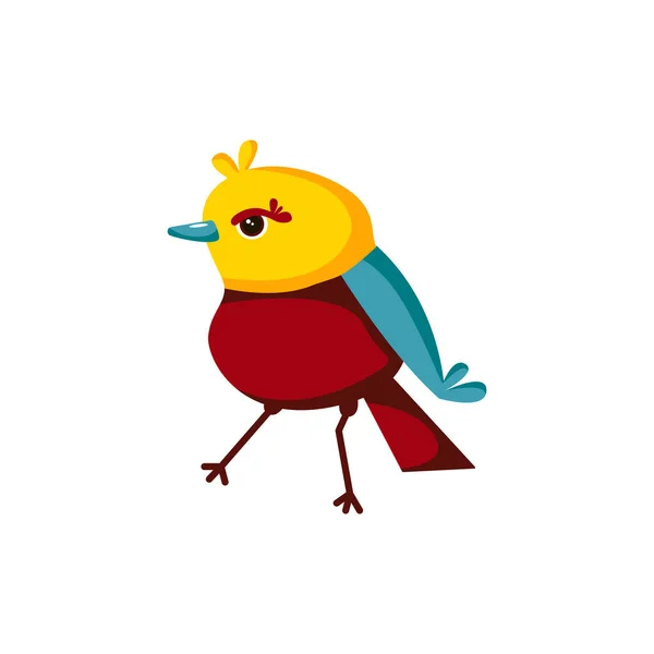 Cute Cartoon Bird Vector Illustration Isolated White Background — Stock Vector