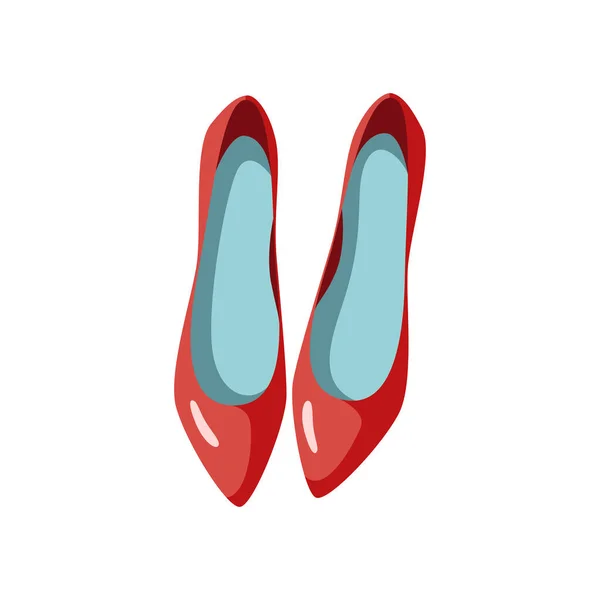 Chaussures Rouges Pour Femmes Style Dessin Animé Vue Dessus Illustration — Image vectorielle