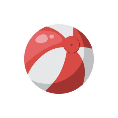 Plaj topu. Voleybol ya da su topu oynamak için top. Çizgi film tarzında vektör ilüstrasyonu beyaz arkaplanda izole edildi.