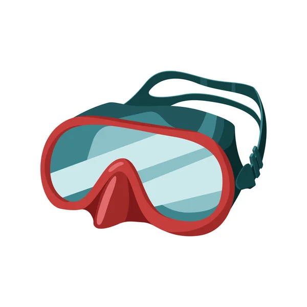 Scuba Diving Red Mask Goggles Underwater Swim Equipment Vector Illustration — Stock Vector