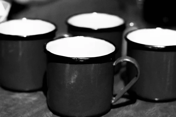 Metal cups for tea — Stock Photo, Image