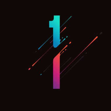 Modern soyut renkli numarası. Dinamik sıvı mürekkep su sıçramalarına numarası. Vektör tasarım öğesi sanat için. Sayı 2