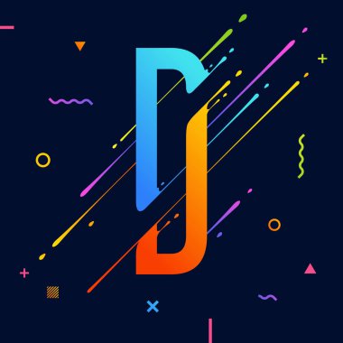 Modern soyut renkli alfabesi ile en az tasarımı. Harf ö arka plan serin parlak geometrik öğelerle. Dinamik sıvı mürekkep su sıçramalarına mektup. Eps10 vektör şablon sanatın için