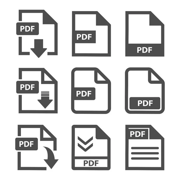 Pdf Datei Icon Set — Stockvektor