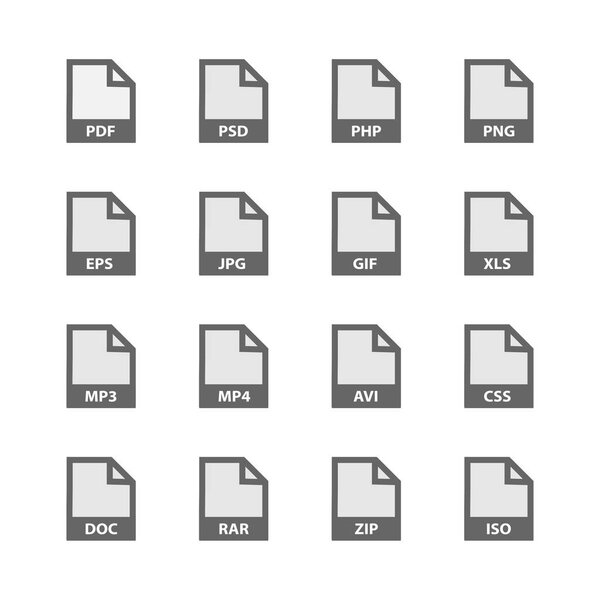 web file type icon set