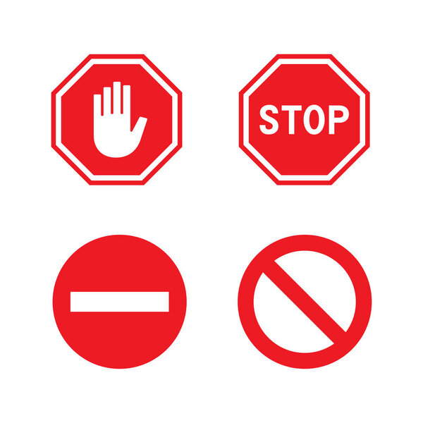 Red stop sign symbol