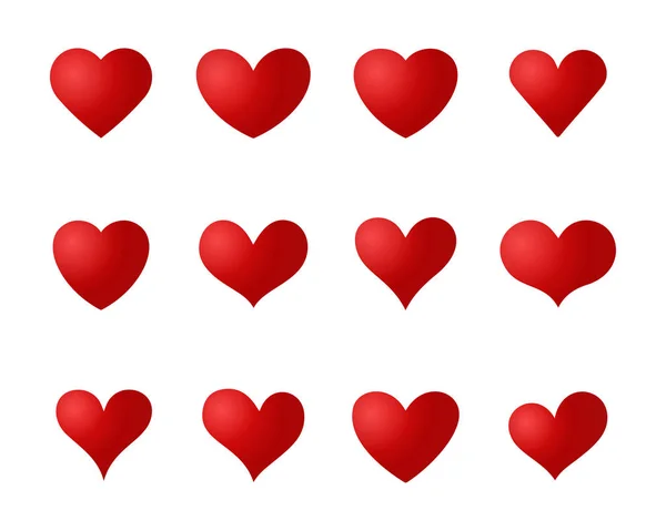 Kırmızı kalp Icon set