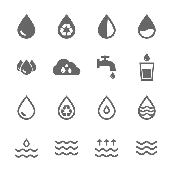 Set Water Iconen Vector Afbeelding — Stockvector