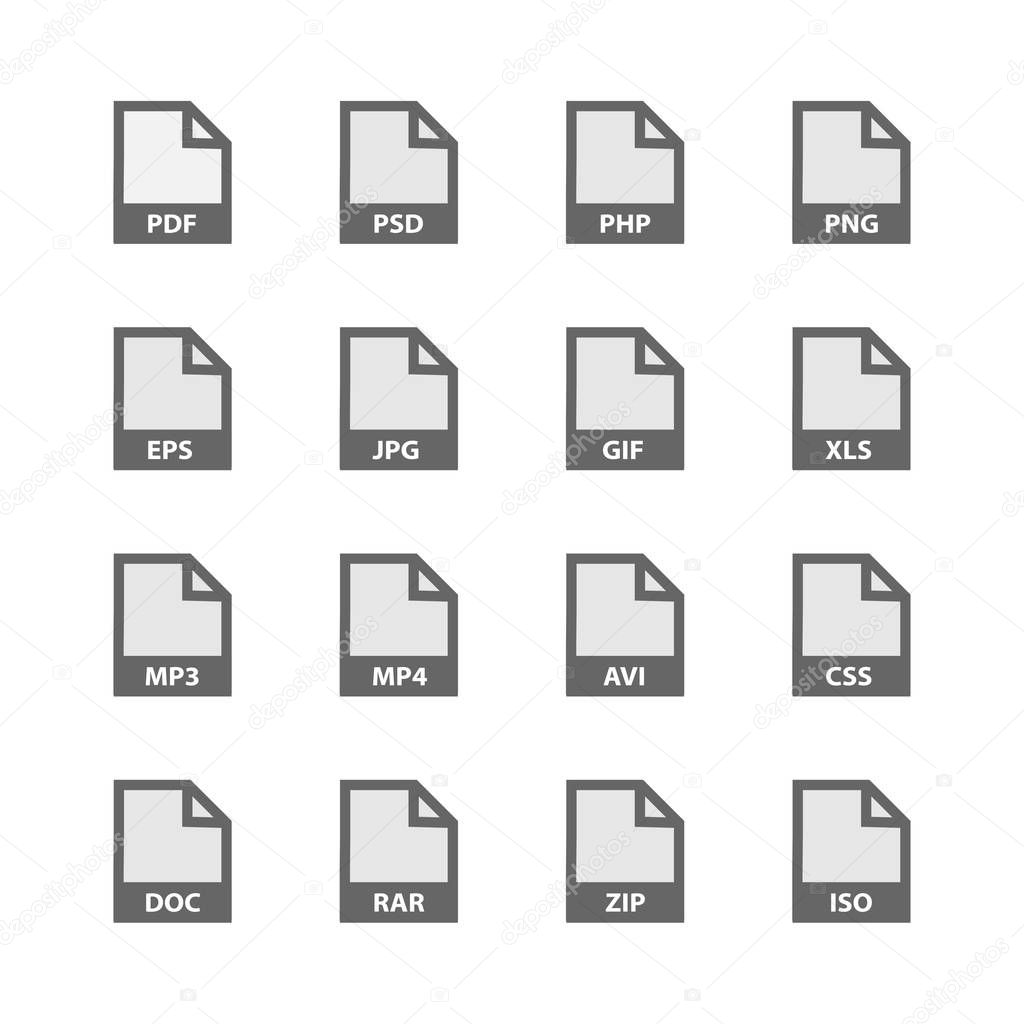 web file type icon set
