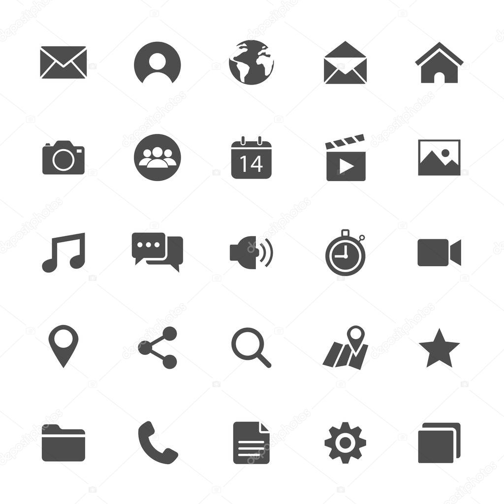 Social network and multimedia icons