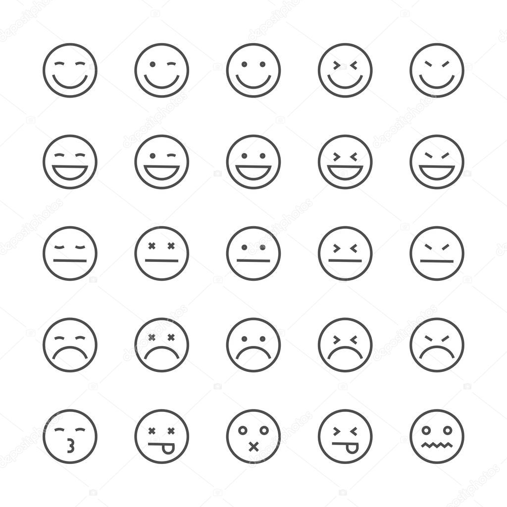 set emotion outline icon 