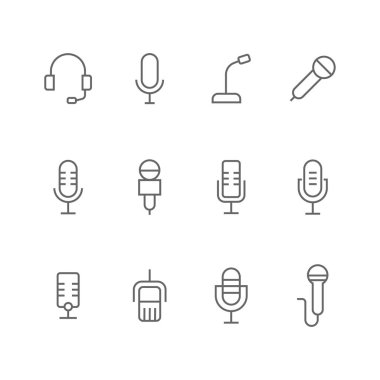 Anahat simgeleri mikrofon seti