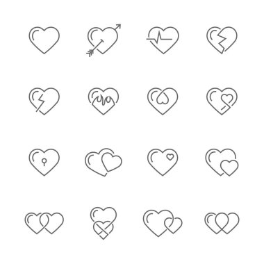 Kalp simgesi ince mükemmel toplama