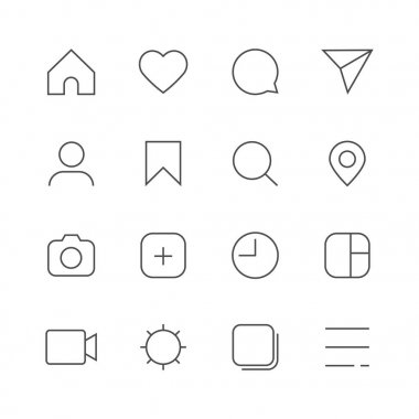 Anahat simgesini sosyal network.simple web satırı Icons set beyaz arka plan üzerinde gri