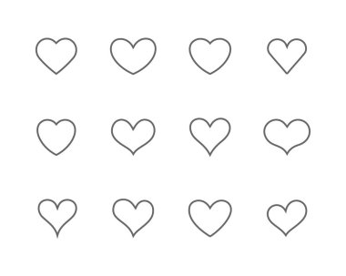 Satır kalp simge vektör çizim beyaz arka plan üzerinde ayarla