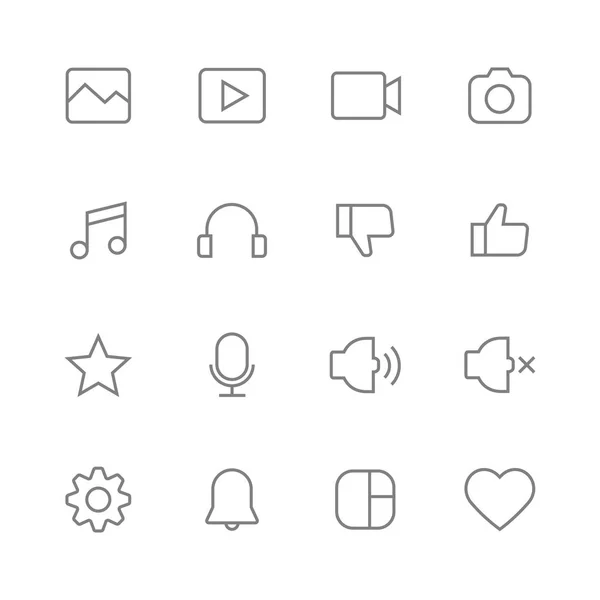 Allgemeine Web Ikonen Der Medien Skizzieren — Stockvektor