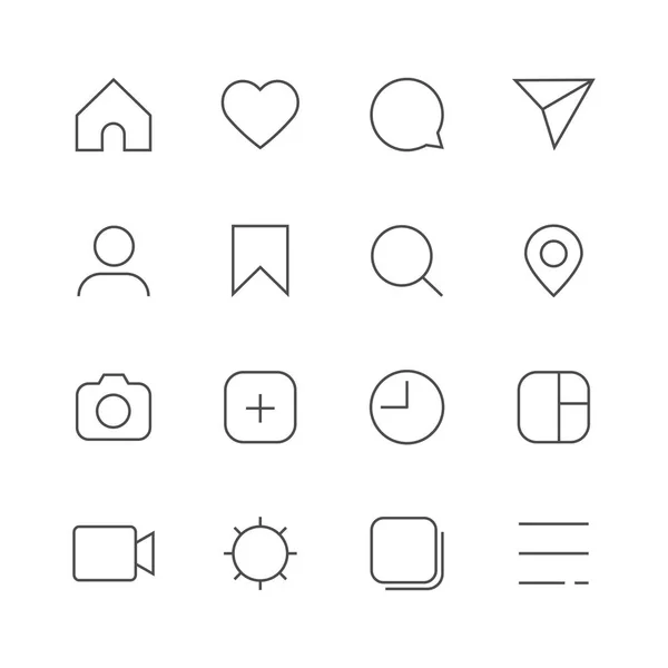 Anahat simgesini sosyal network.simple web satırı Icons set beyaz arka plan üzerinde gri