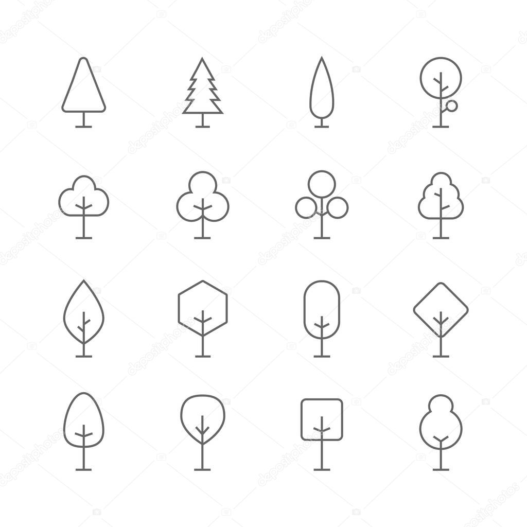 Tree icon. vector illustration of tree simple perfect thin line icons set on white background