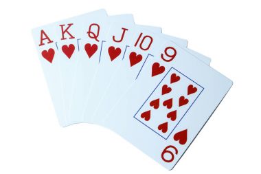 Beyaz arkaplanda izole edilmiş kart oynatılıyor